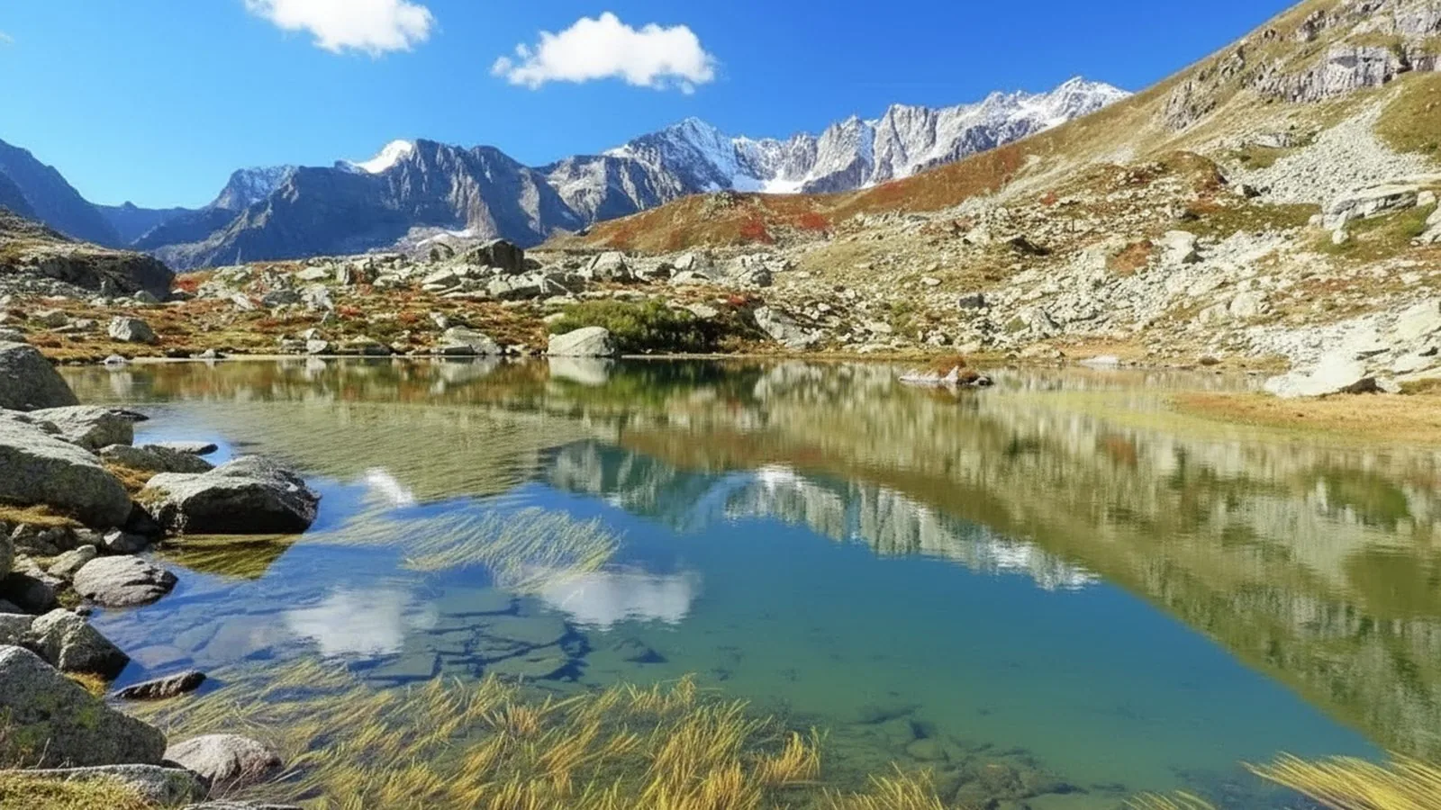 Lago alpino tra le montagne delle Valli di Lanzo